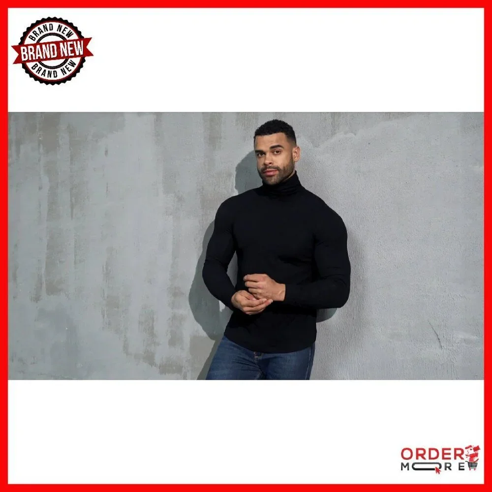 Men's Slim Fit Turtleneck Thermal Top Long Sleeve Undershirt